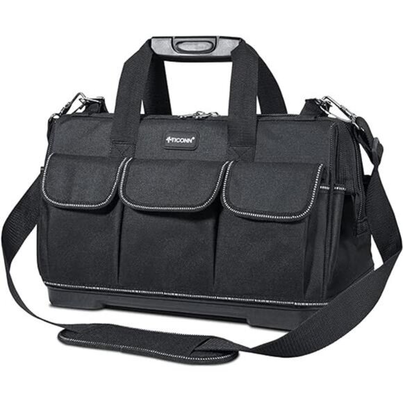 Tool Bag with Multi-Pockets Wide Mouth Tool Tote with Safety Reflective Straps - Picture 7 of 7